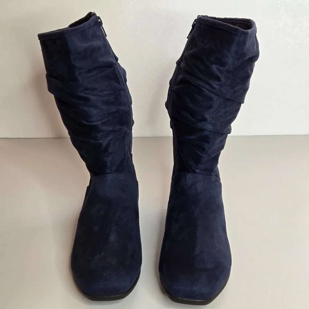 Women’s Navy Slouch Mid-Calf Boot